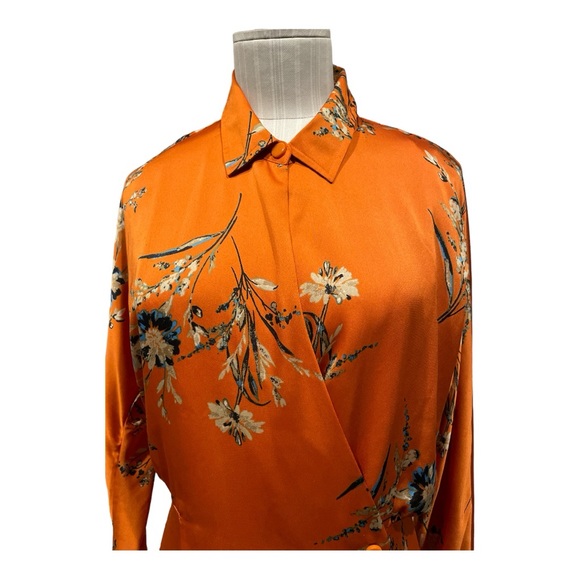 Equipment Floral Satin Wrap Dress – Fall Luxe Layer, Size S - Picture 2 of 11